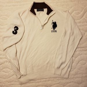 US Polo Assn Large Logo 3/4 zip pullover sweater